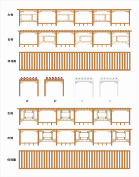 校园长廊亭子