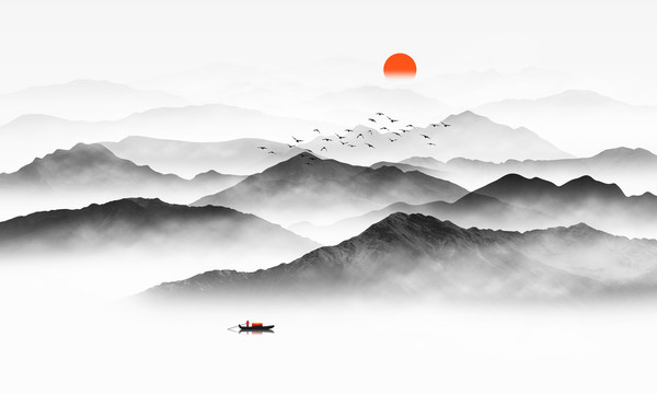禪意水墨山水畫(huà)