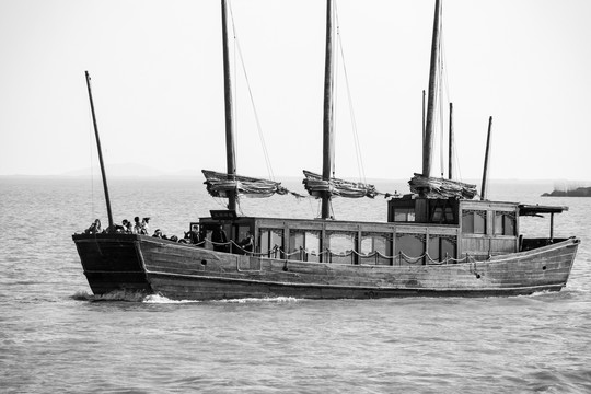 古代航海木船帆船