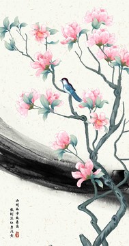 玉蘭花裝飾畫(huà)