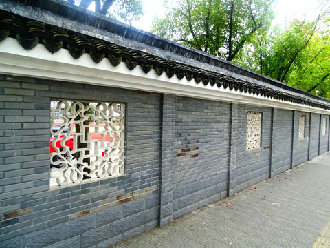 中式围墙砖墙