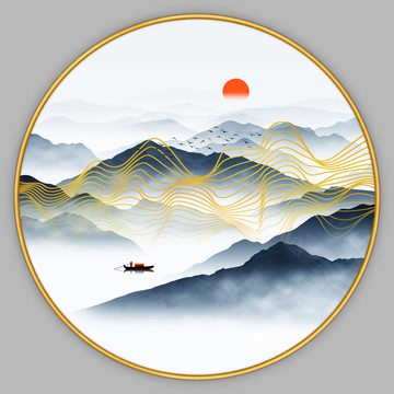 禪意山水裝飾畫