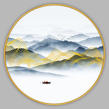 禅意山水装饰画