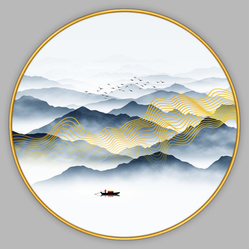 禪意抽象山水畫