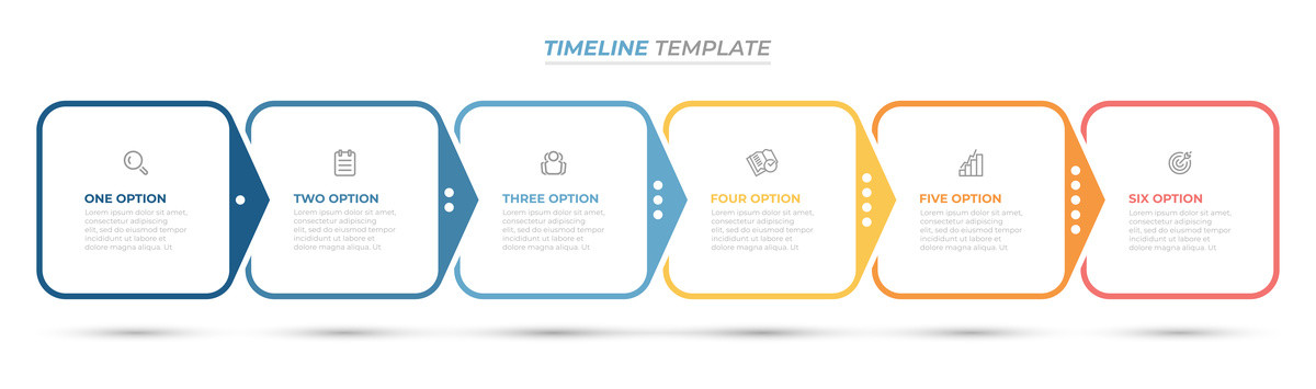 六选项信息图表创意设计模板