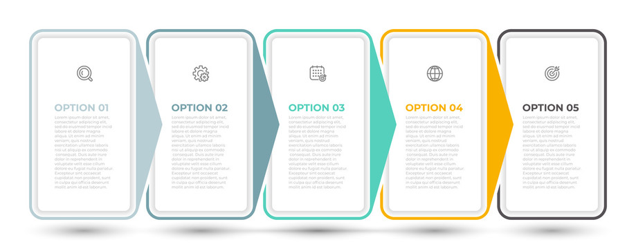 五选项信息图表创意设计模板