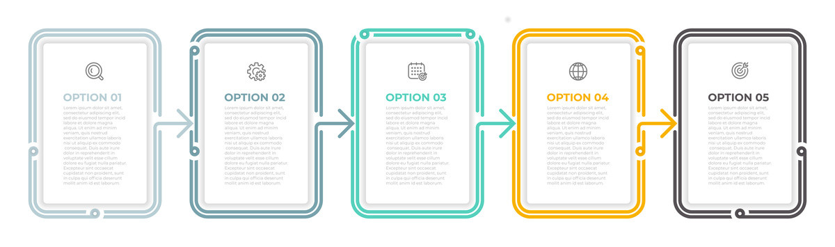 五选项信息图表创意设计模板