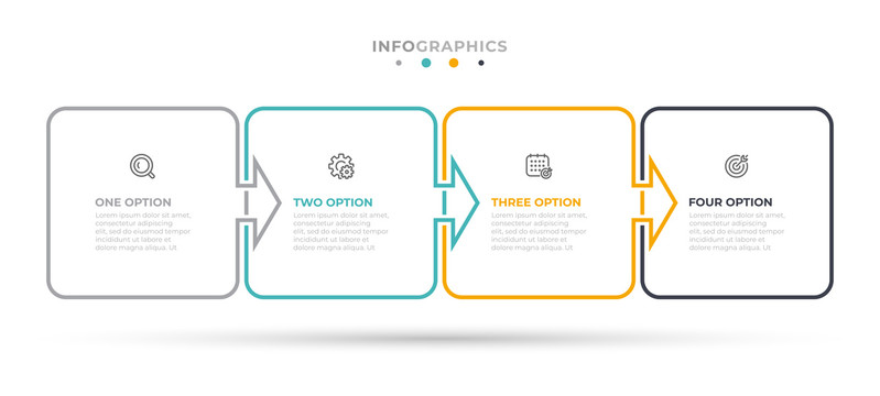 四选项信息图表创意设计模板