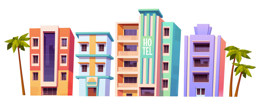 缤纷的迈阿密建筑风格酒店插图