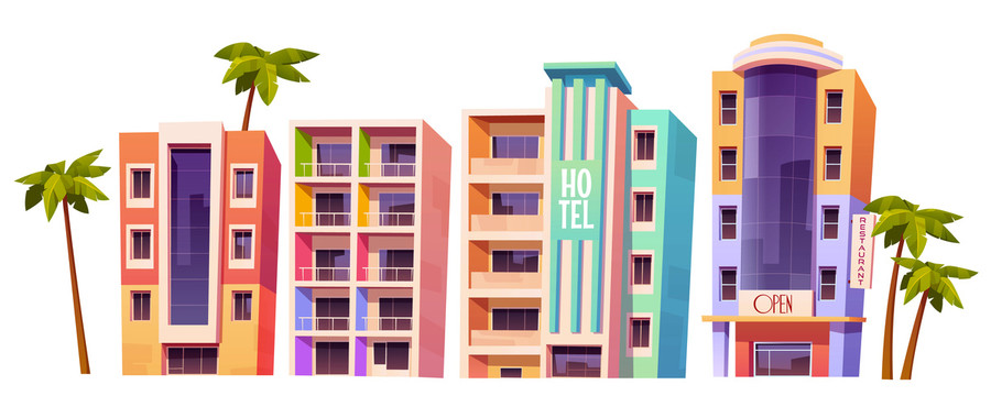 缤纷的迈阿密建筑风格酒店插图