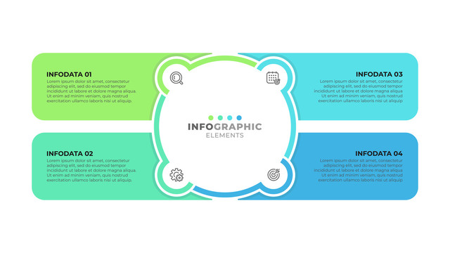 四个以图标为中心的信息图表