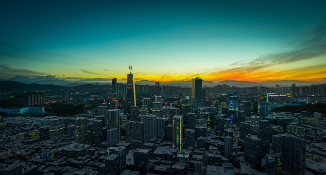 都会城市广角风景图