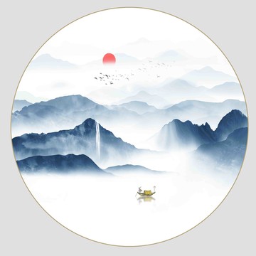 新中式水墨山水畫