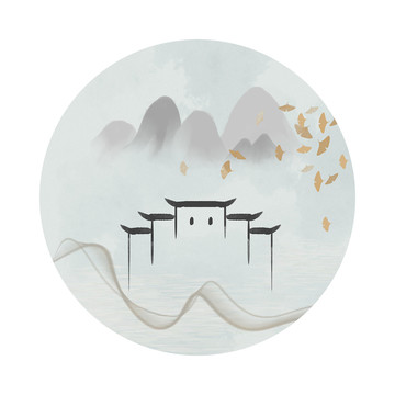 江南建筑風(fēng)景插畫