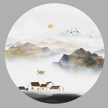 意境水墨山水畫