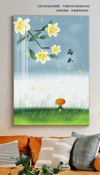 新中式民俗24節(jié)氣雨水裝飾畫