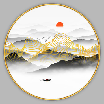 抽象山水裝飾畫