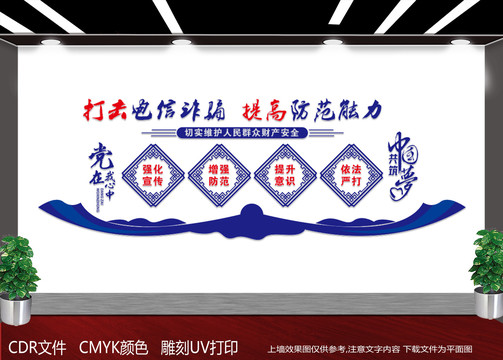 電信網(wǎng)絡(luò)詐騙文化墻