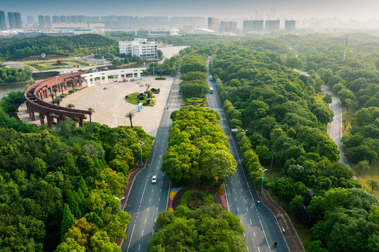 航拍南昌大学前湖校区