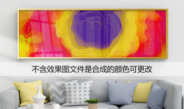 抽象意境金色線條裝飾畫