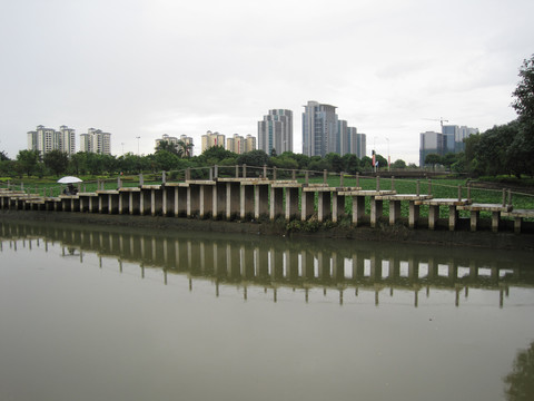 湖景石板桥