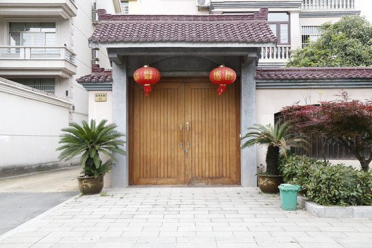 中式别墅庭院门