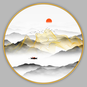 禅意山水装饰画