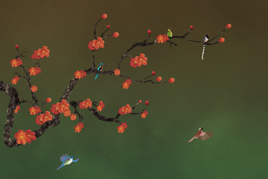 新中式花鳥裝飾畫