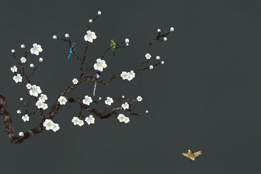 花鳥壁畫