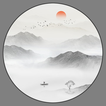 圓形山水畫