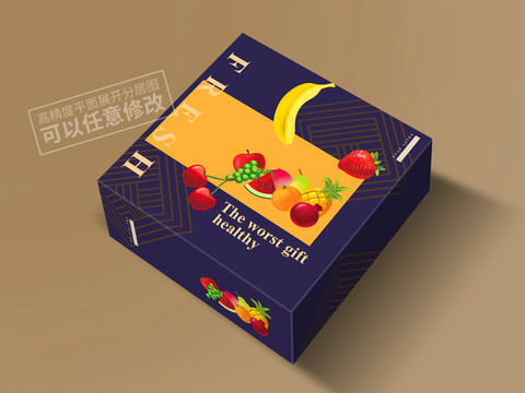 水果禮盒包裝展開圖