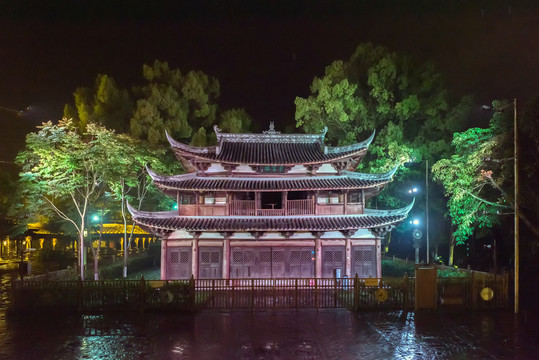 四川省芦山县汉姜古城夜景