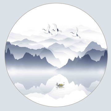 水墨山水裝飾畫(huà)