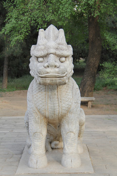 北京昌平明十三陵神道石像生麒麟