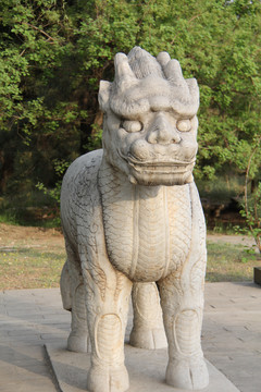 北京昌平明十三陵神道石像生麒麟