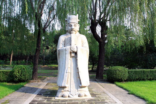 北京昌平明十三陵神道石像生文臣