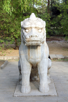 北京昌平明十三陵神道石像生獬豸