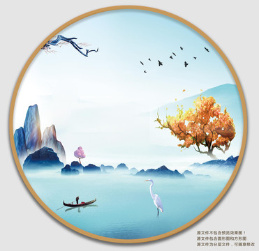 現(xiàn)代輕奢抽象山水裝飾畫