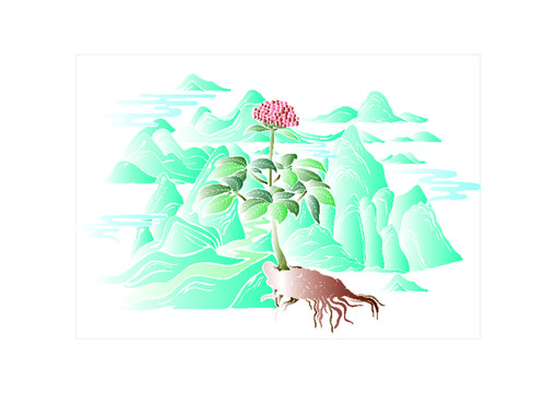 植物山水插画