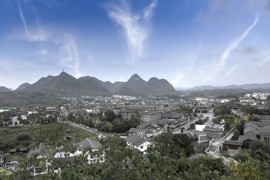 贵州青岩古镇全景