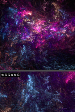 夢幻空間神秘紫色絢麗炫光圖案