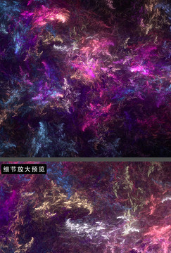 夢幻空間神秘紫色絢麗炫光圖案