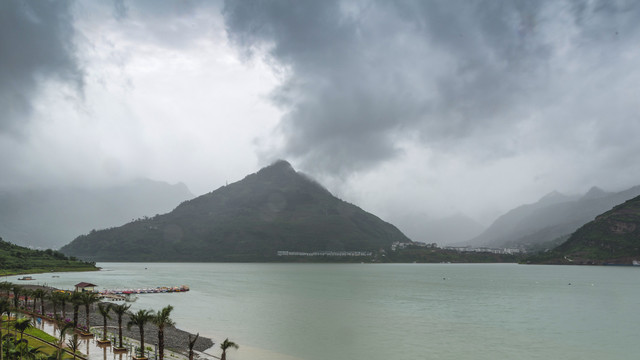 金沙江向家坝水电站库区风光