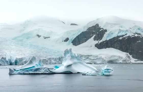 南极冰山冰川风景