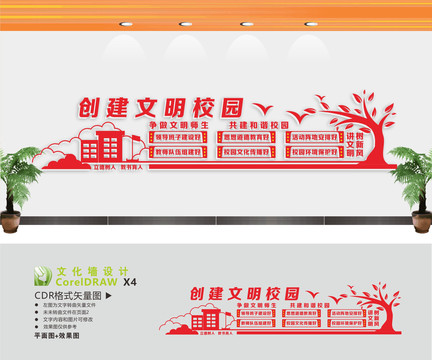 創(chuàng)建文明校園文化墻