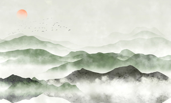水墨山水圖