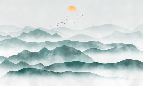 意境山水背景墻