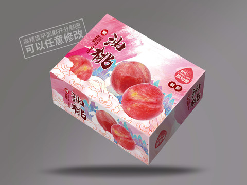 油桃包裝平面展開圖