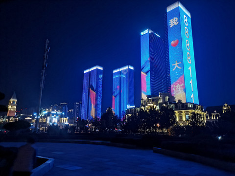 大连东港维多利亚夜景