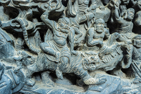苏州园林佛像浮雕石雕